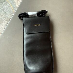 Tom Ford Black Leather Belt Bag with Gold Logo